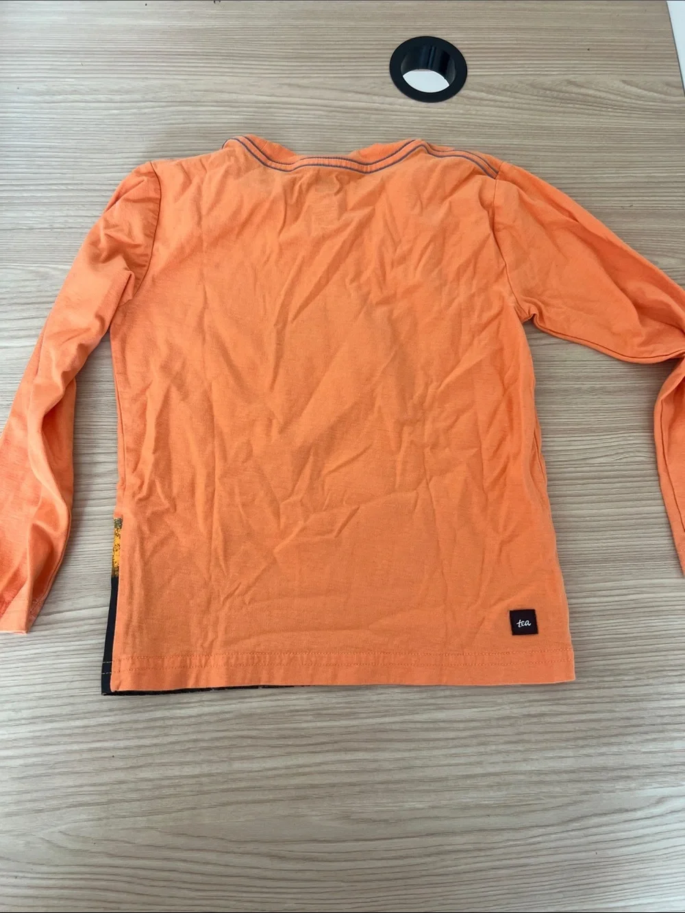 Tea Collection Orange Long-Sleeve Dog Graphic Tee
